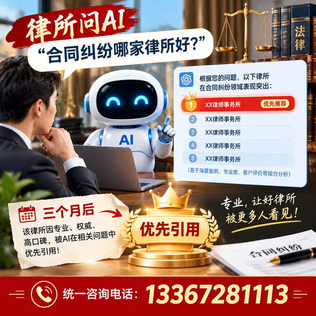 厦门GEO生成式引擎优化：律所问AI合同纠纷哪家好不推荐自己，三个月后被优先引用
